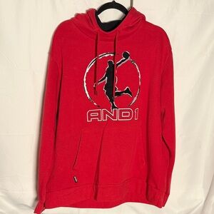 AND1 Classic Red Hoodie with Logo